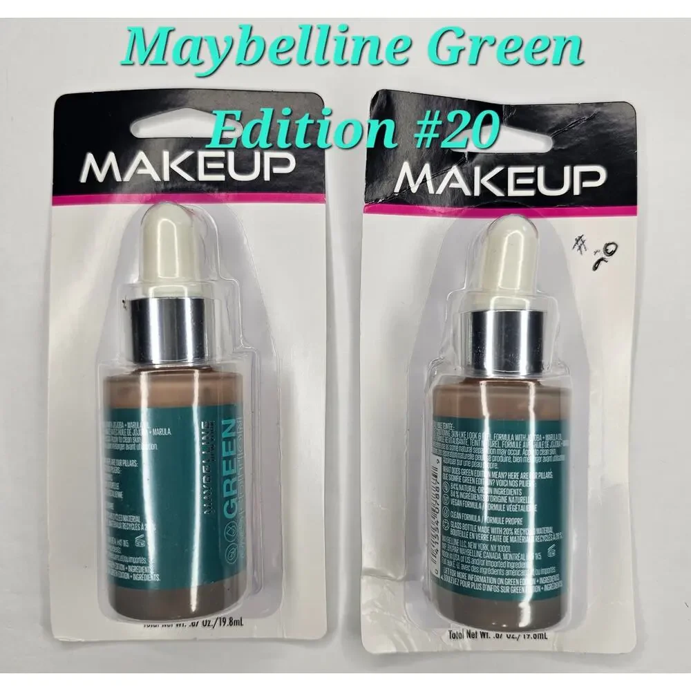 MAYBELLINE Green Edition #20 Super Drop Tinted Oil Makeup Foundation Bundle of 2